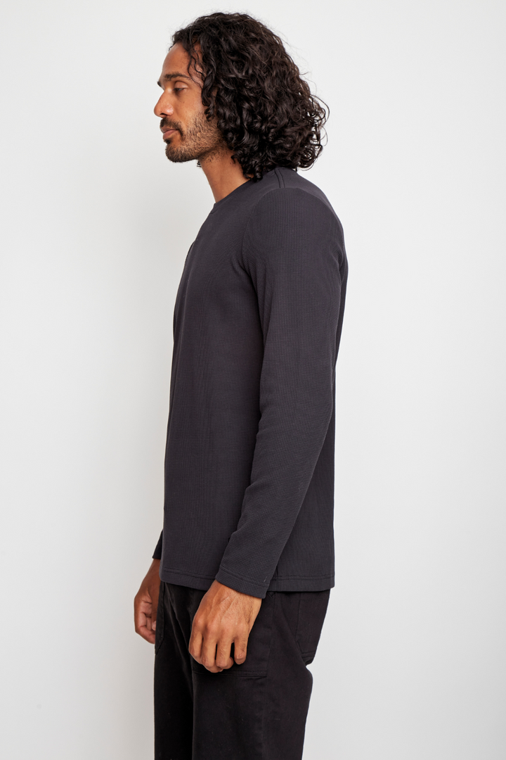 Polera Waffle Orgánica Marengo Hombre
