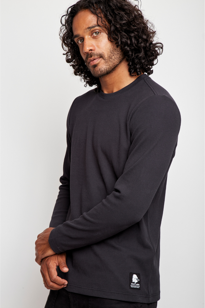 Polera Waffle Orgánica Marengo Hombre