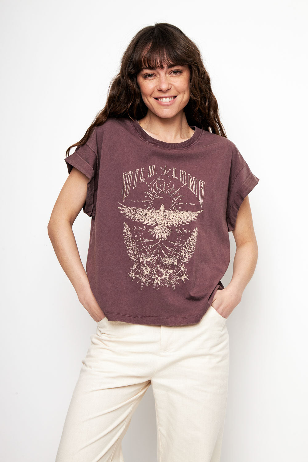 Polera Nirva Orgánica Burdeo Mujer
