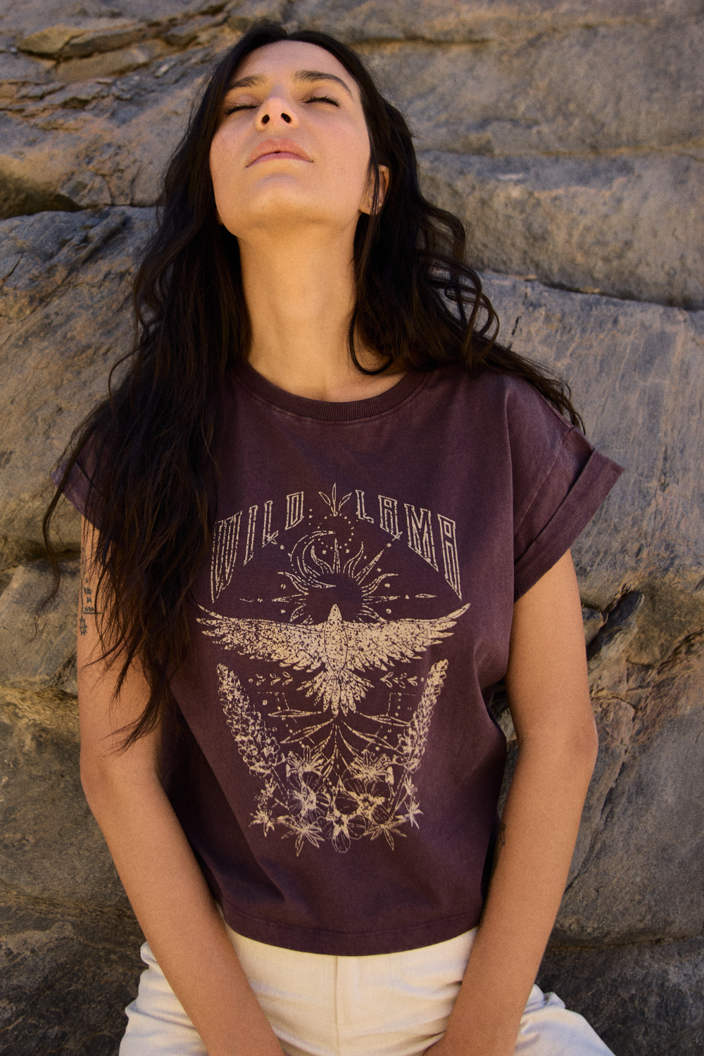 Polera Nirva Orgánica Burdeo Mujer