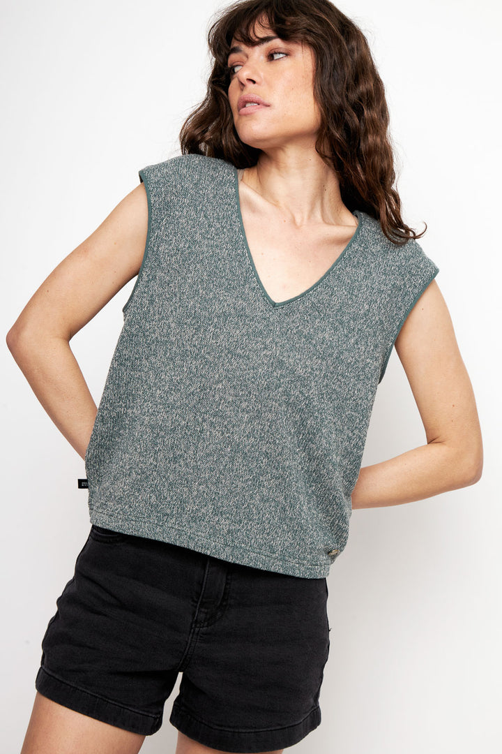 Polera Nora Orgánica Petróleo Mujer
