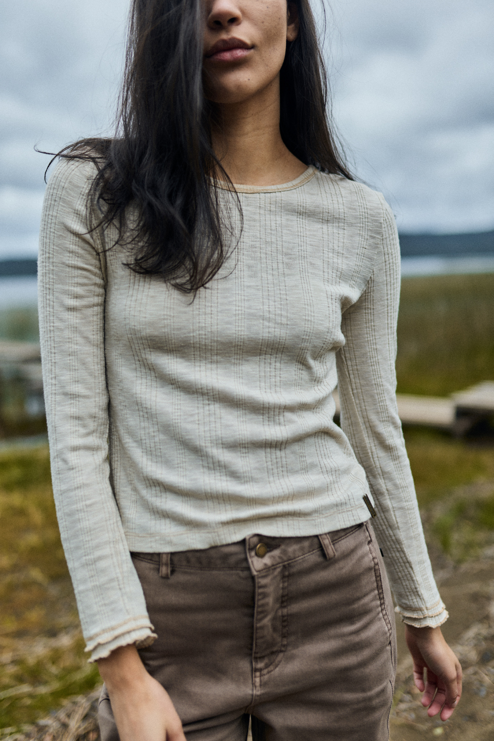 Polera Pampa Reciclada Beige Mujer