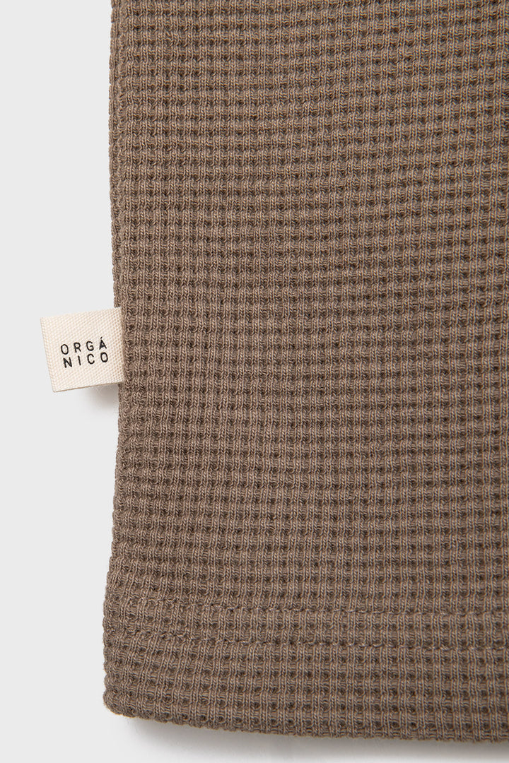 Polera Pater Waffle Orgánica Café Hombre