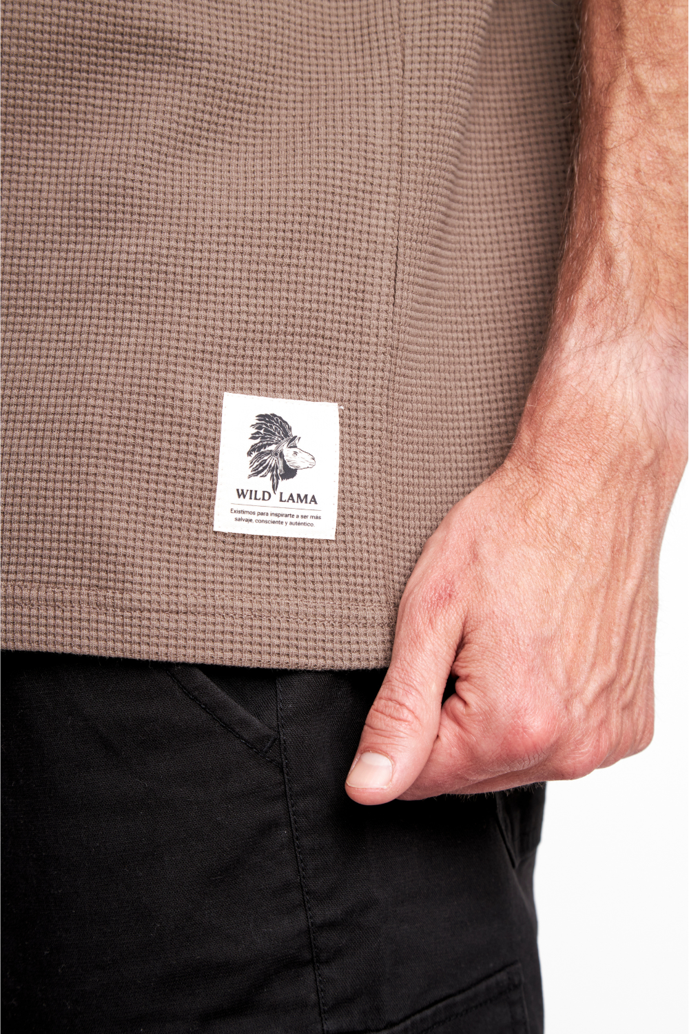 Polera Pater Waffle Orgánica Café Hombre