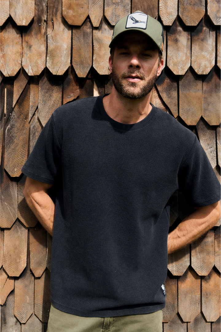 Polera Pater Waffle Orgánica Negra Hombre