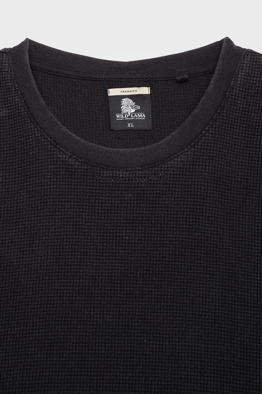 Polera Pater Waffle Orgánica Negra Hombre