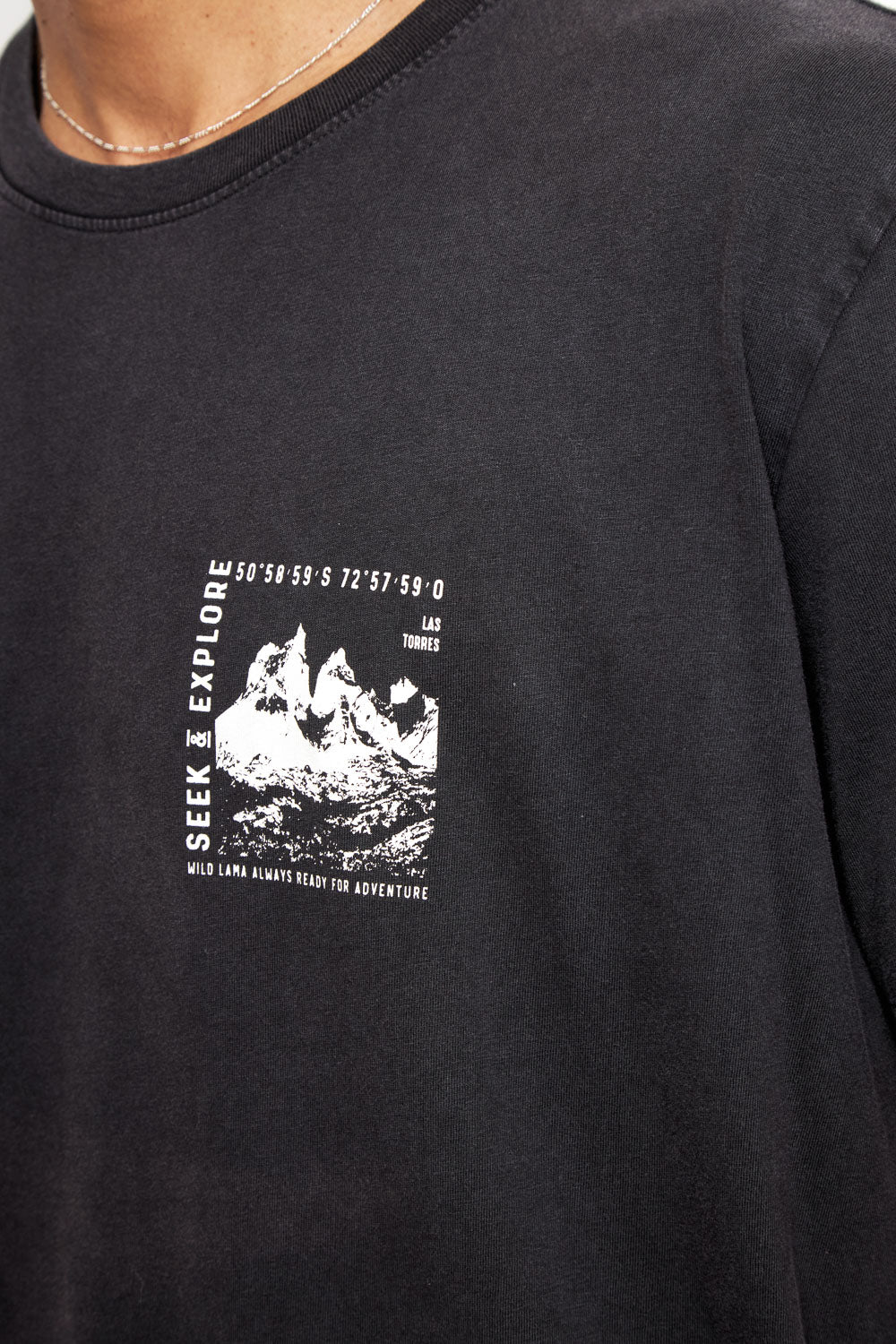 Polera Soles Orgánica Negra Hombre