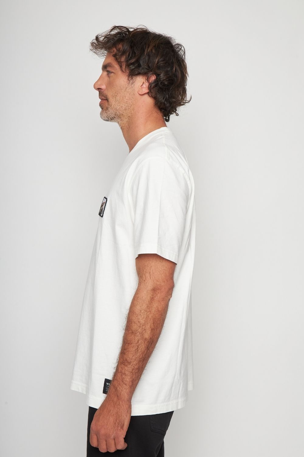 Polera Bat Parche Orgánica Zorro Blanco Hombre