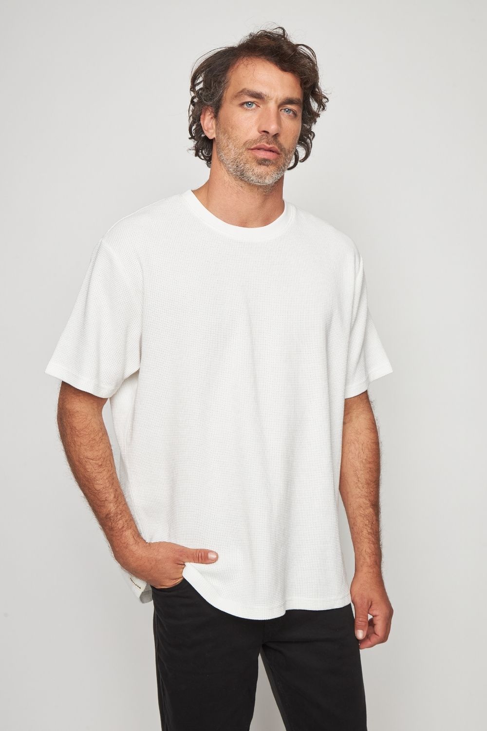 Polera Pater Waffle Orgánica Blanca Hombre