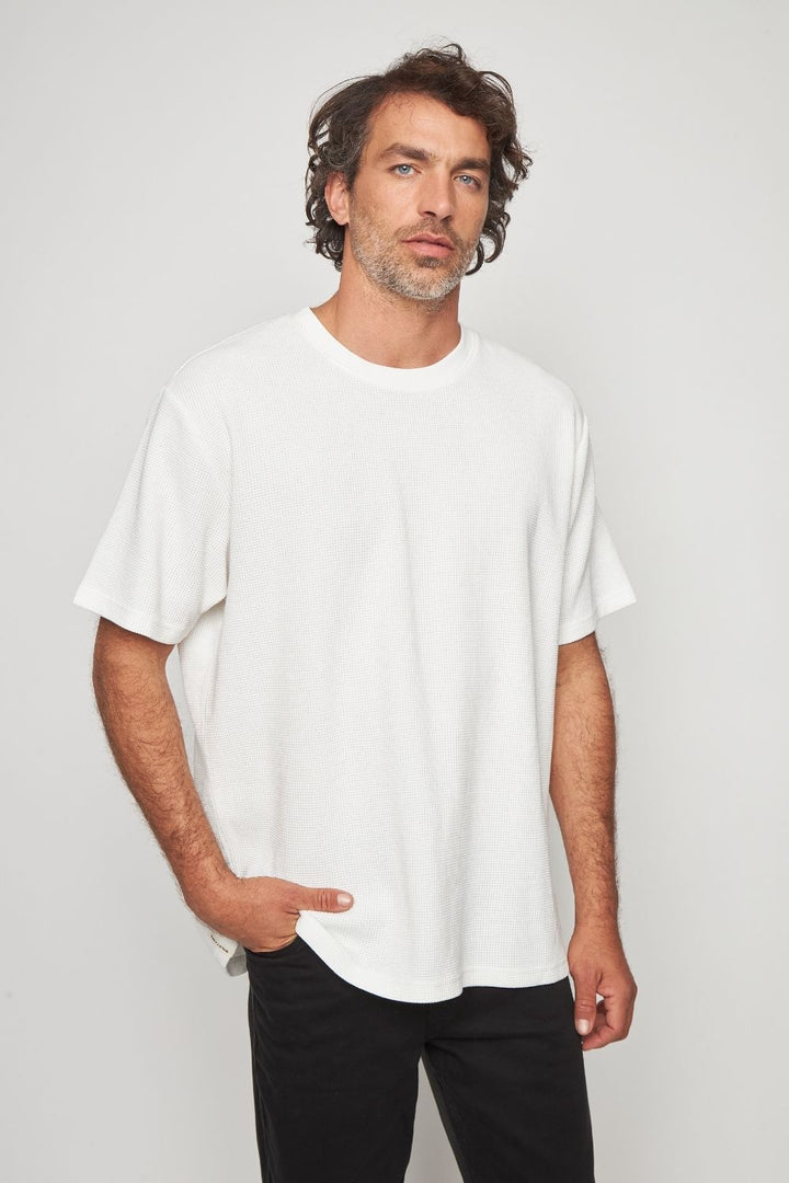 Polera Pater Waffle Orgánica Blanca Hombre