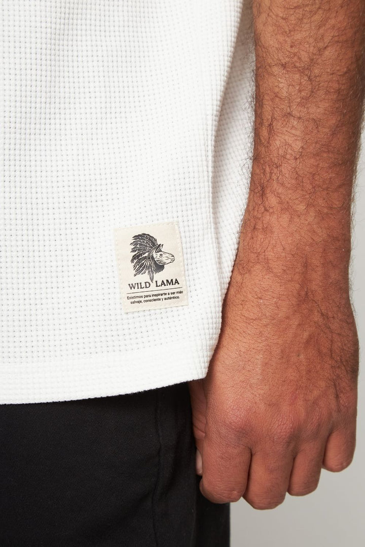 Polera Pater Waffle Orgánica Blanca Hombre
