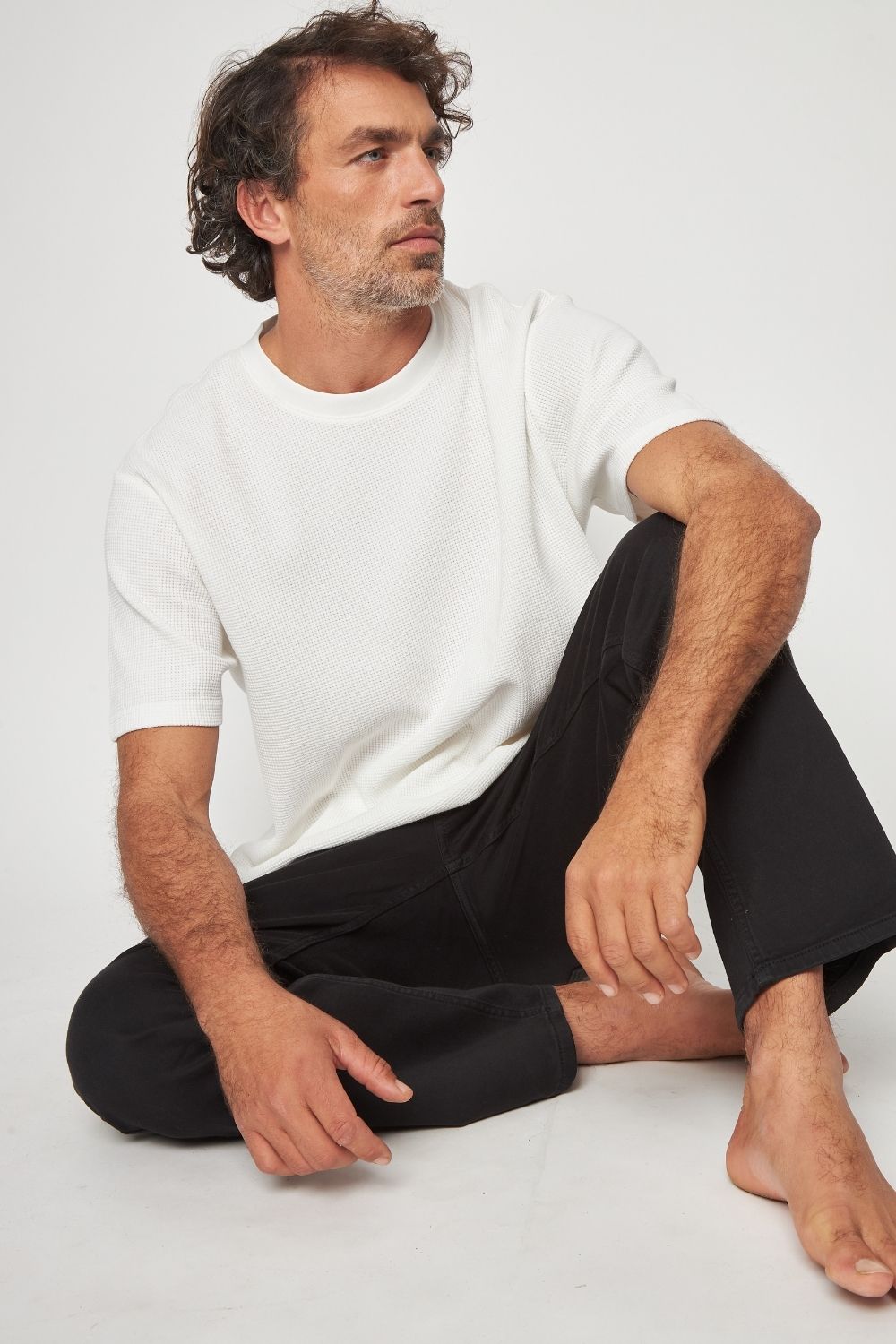 Polera Pater Waffle Orgánica Blanca Hombre