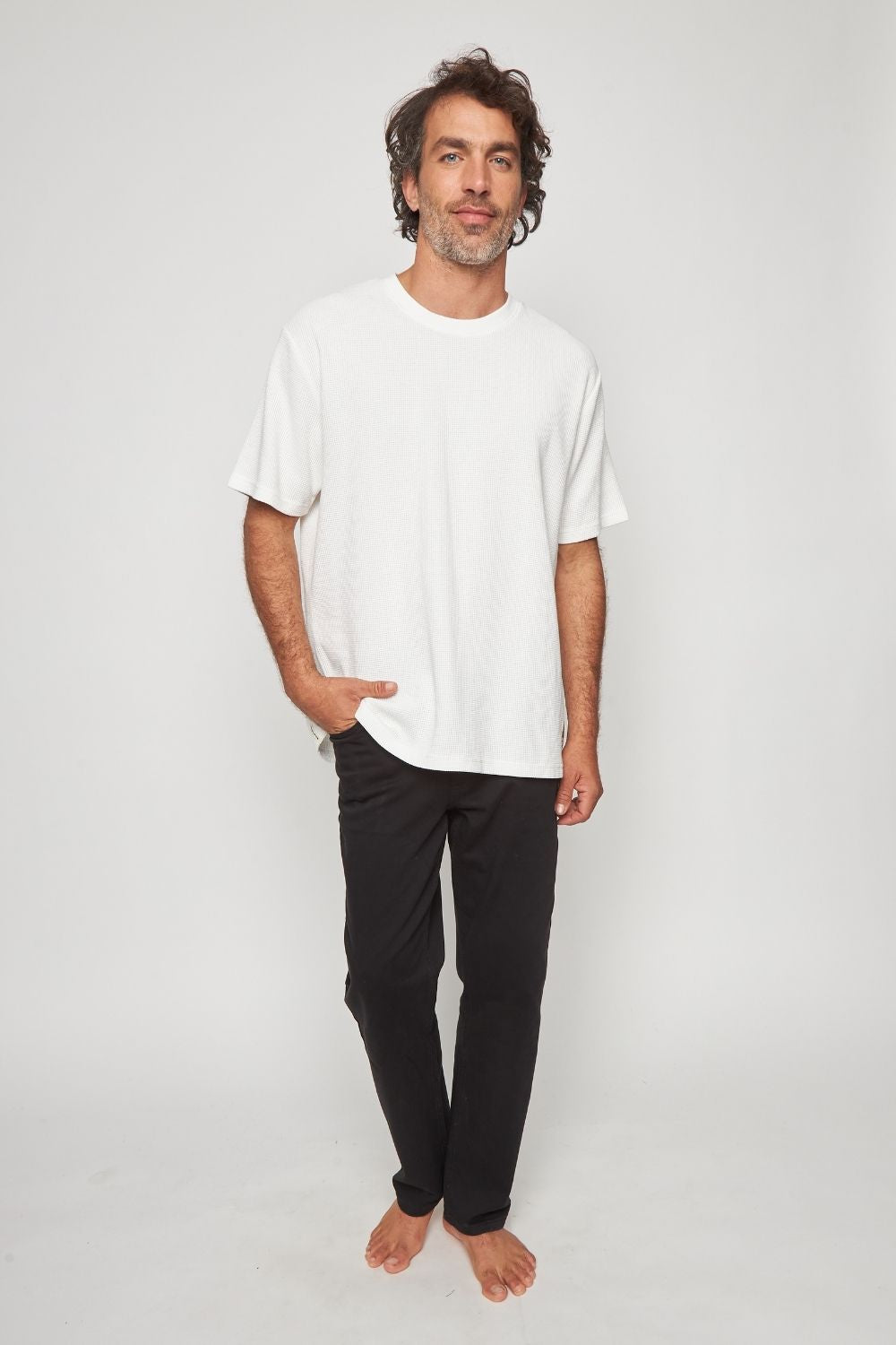 Polera Pater Waffle Orgánica Blanca Hombre