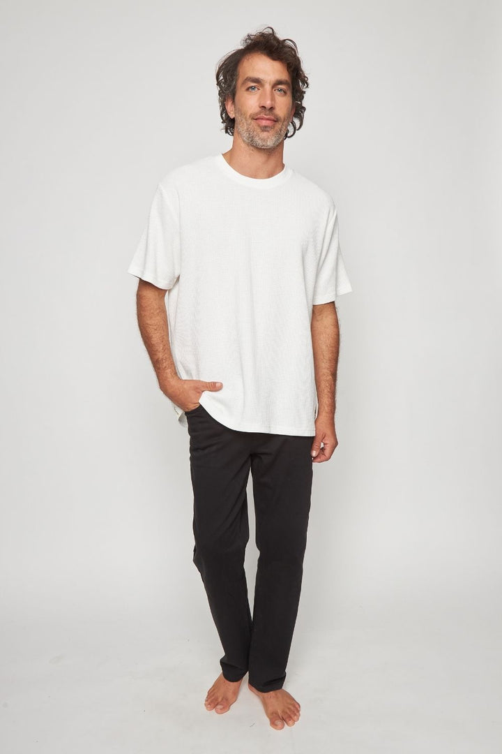 Polera Pater Waffle Orgánica Blanca Hombre