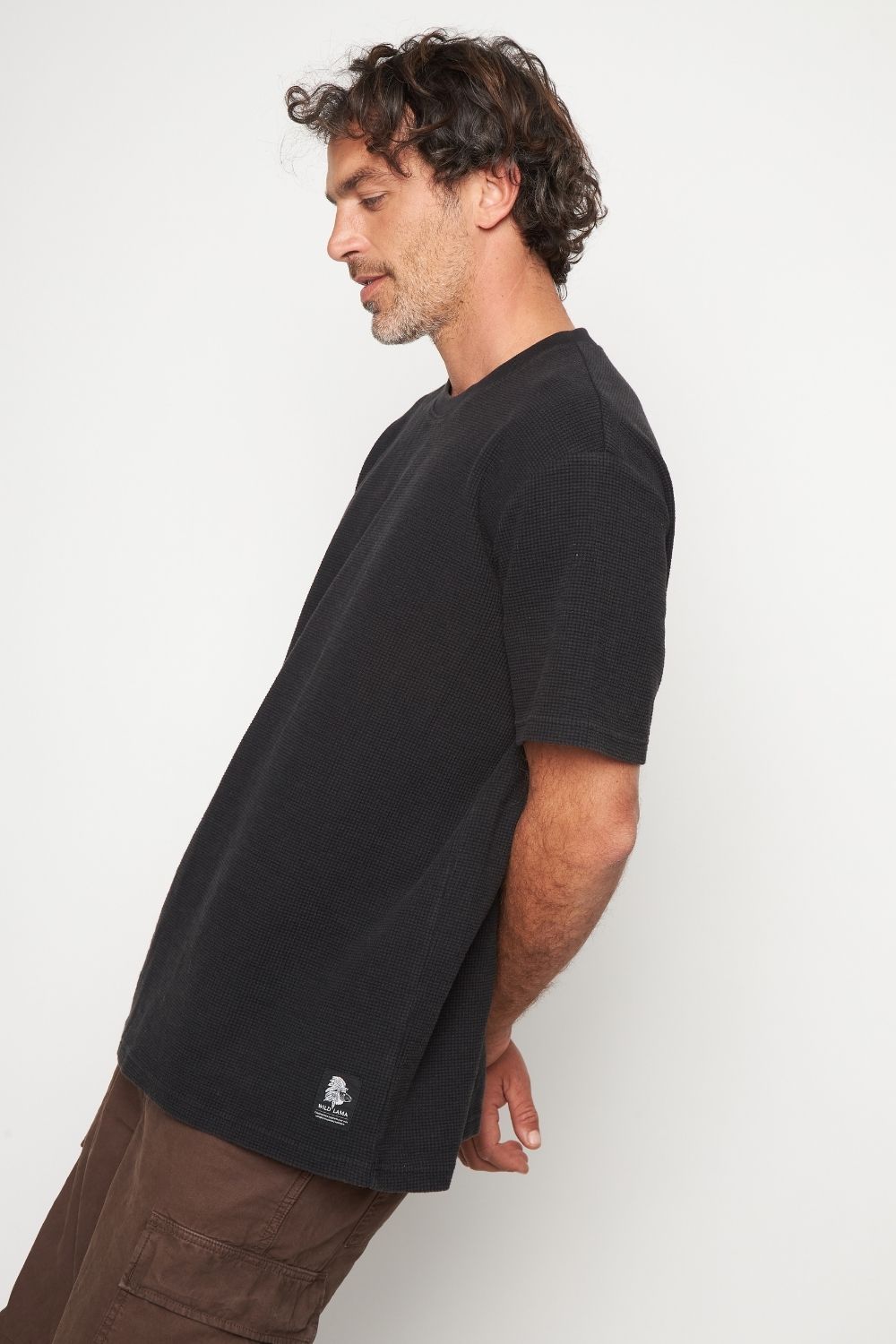 Polera Pater Waffle Orgánica Negra Hombre