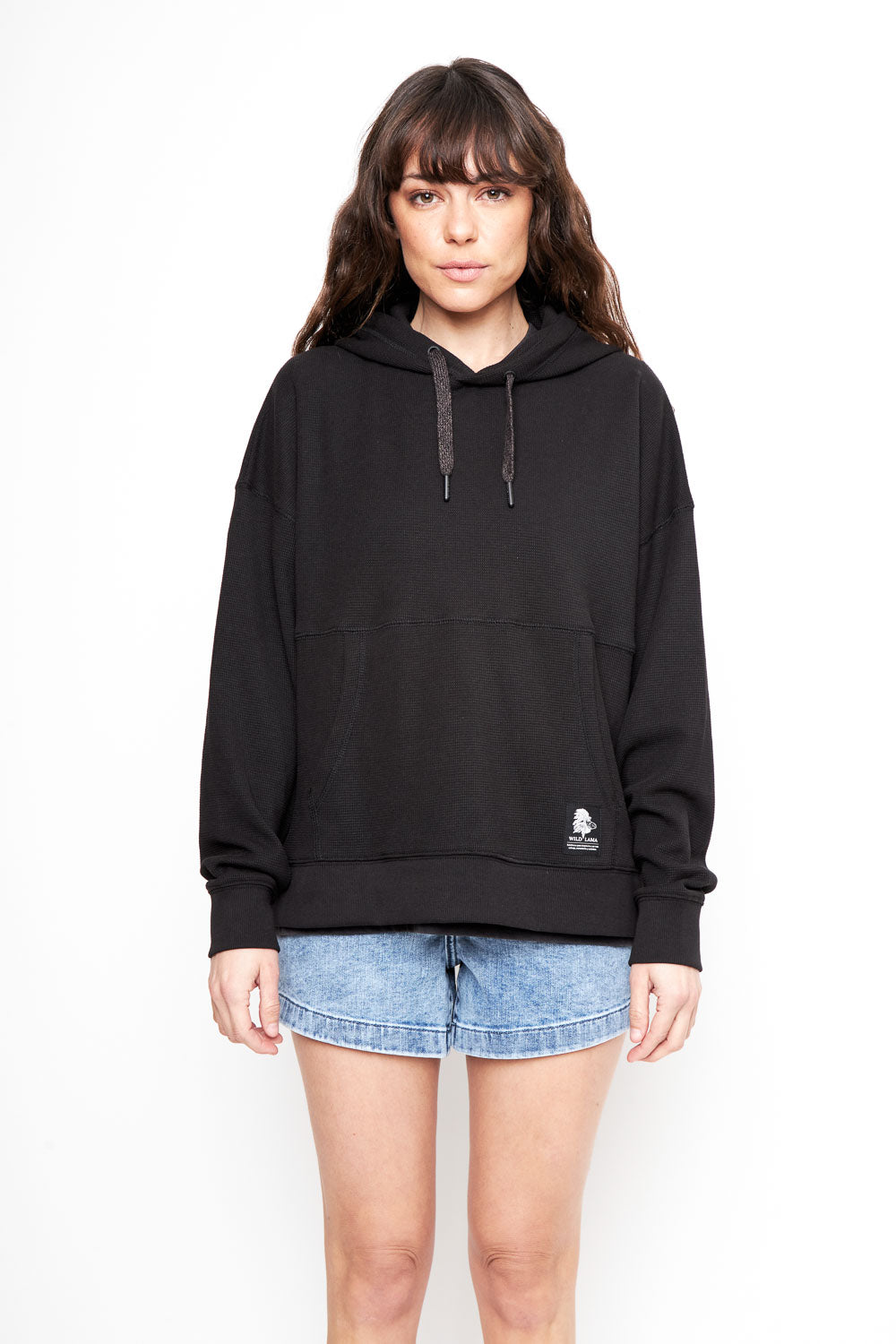Hoodie La Martina Poleron Polerón Bali Orgánico Negro Mujer Wild