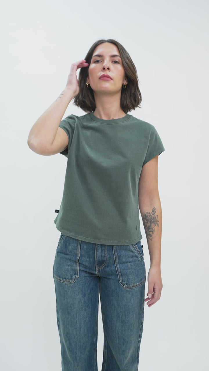 Polera Sari Orgánica Petróleo Mujer