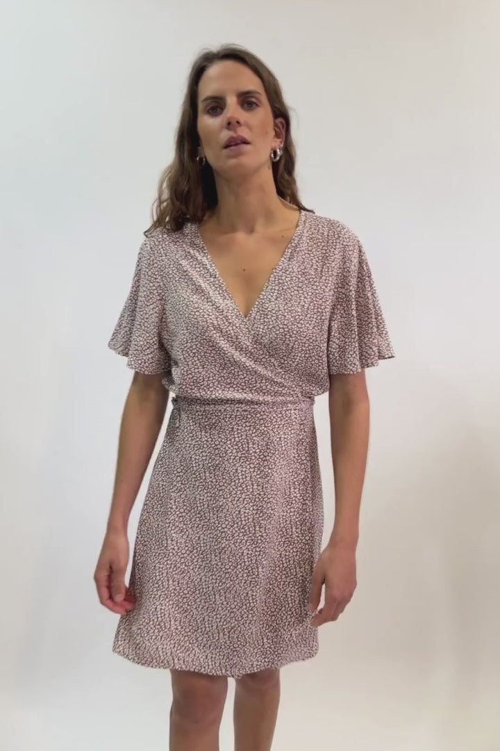 Vestido Sade Print Leopardo Cafe Mujer
