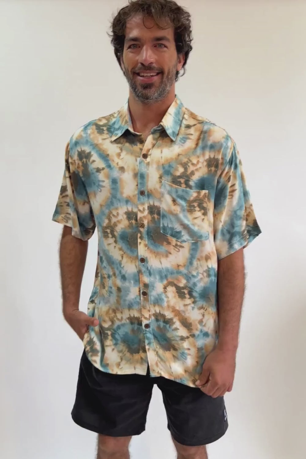 Guayabera Bunche Tie Dye Azul