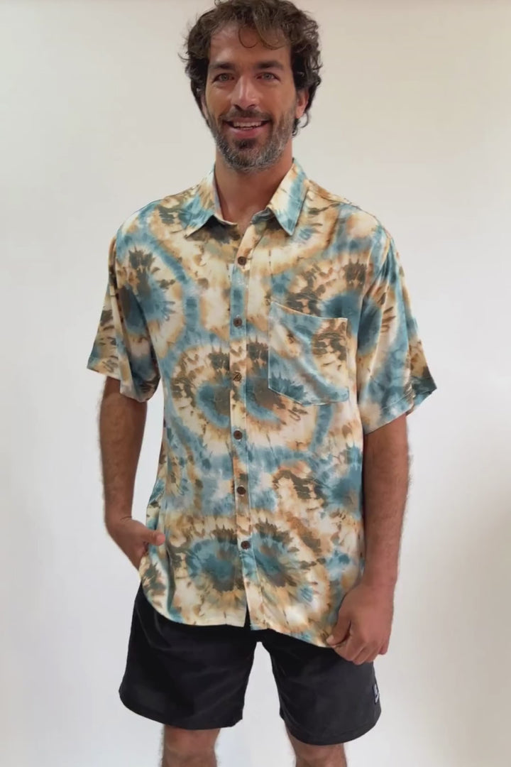 Guayabera Bunche Tie Dye Azul