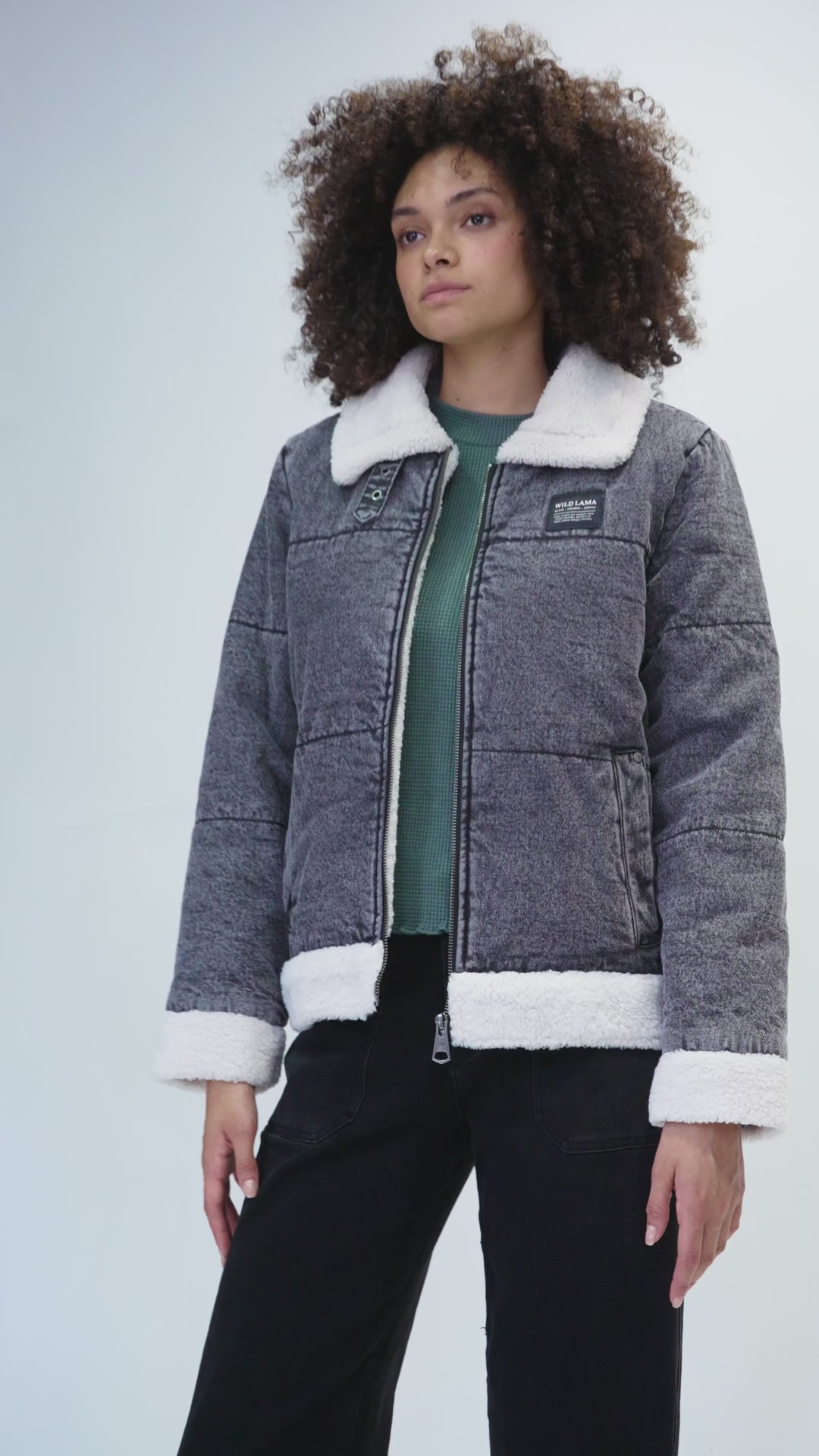 Chaqueta Sur Puffa Orgánica Negra Mujer