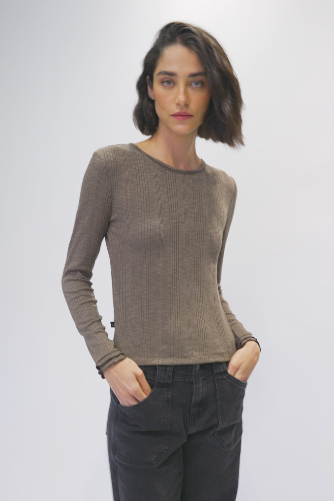 Polera Pampa Orgánica Café Mujer