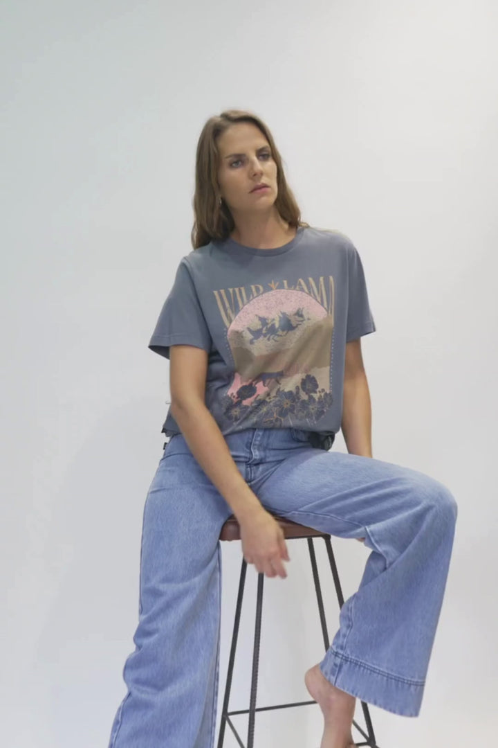 Polera Genovesa Orgánica Azul Parque Mujer