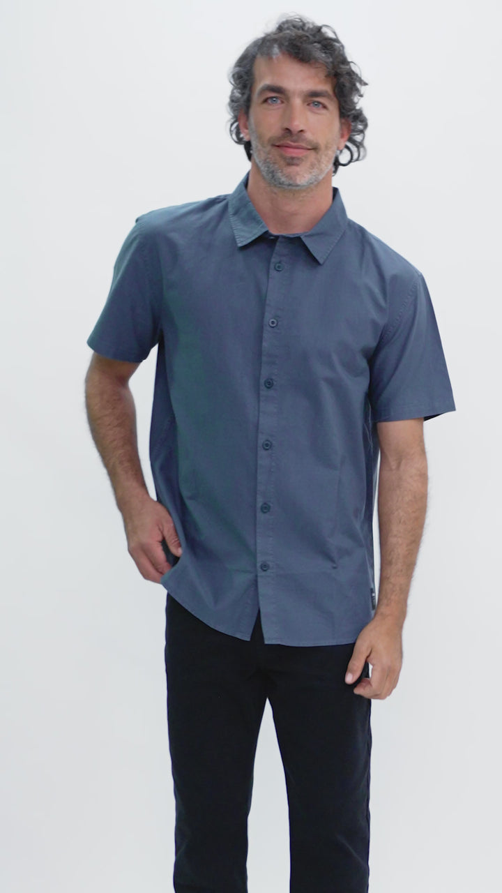 Camisa Pinco Orgánica Azul Hombre