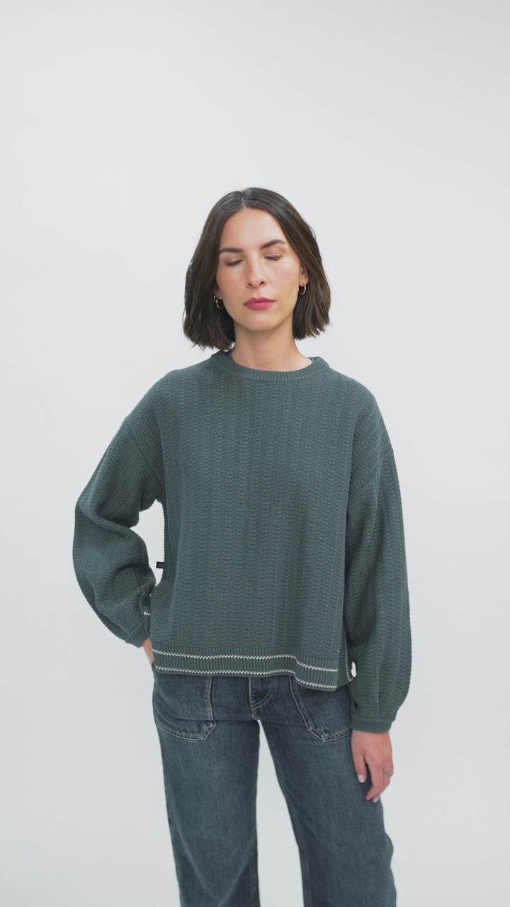 Sweater Noa Orgánico Petróleo Mujer