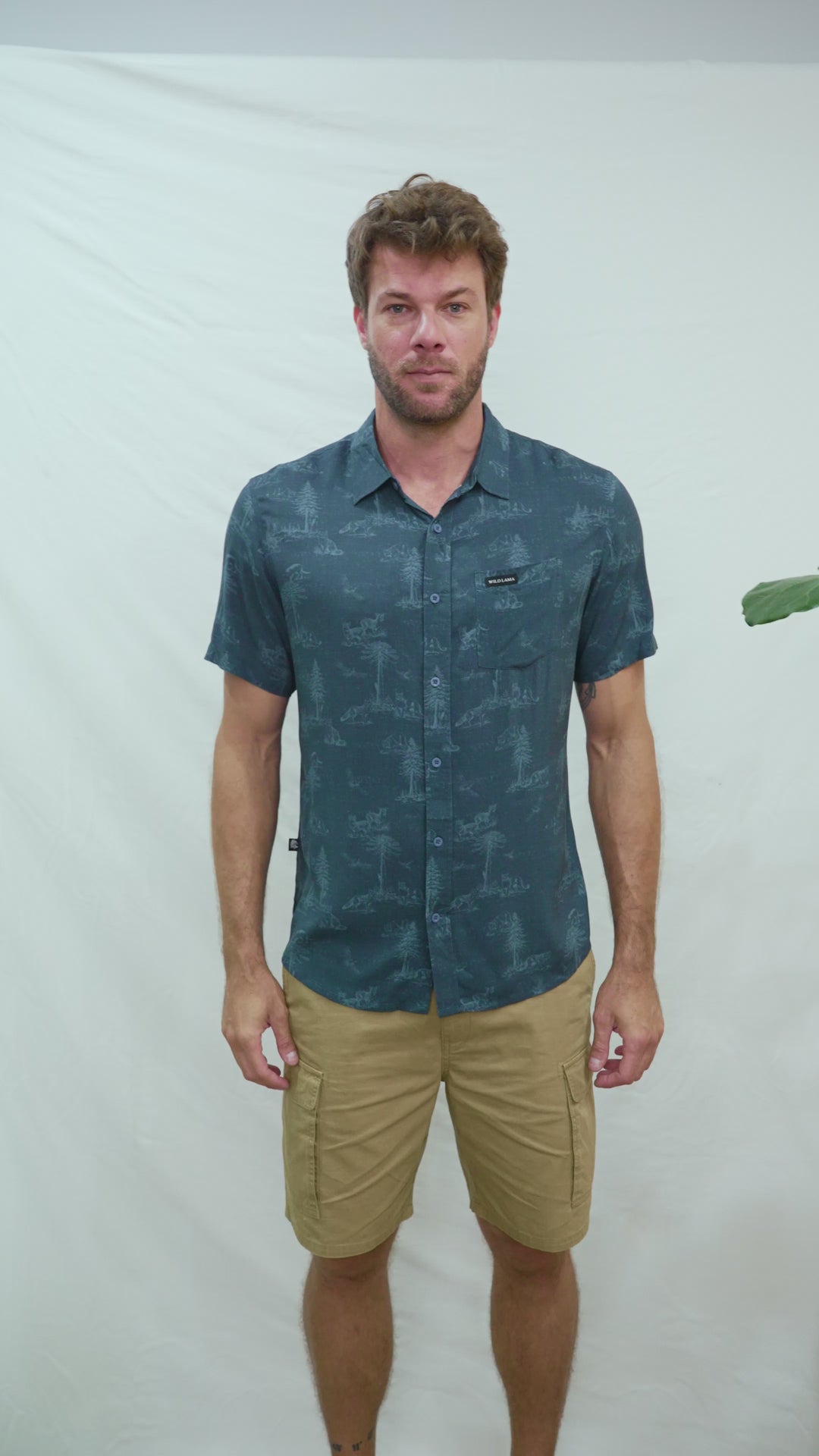 Camisa Mero Árboles Azul Hombre