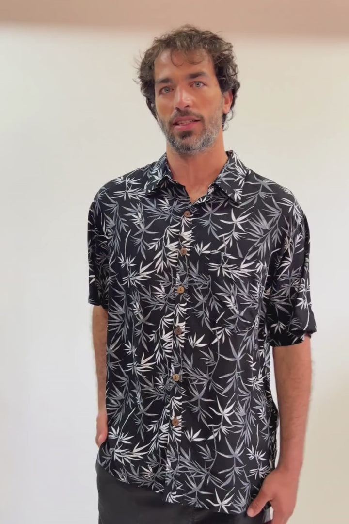Guayabera Mero Viscosa Grafito Hombre