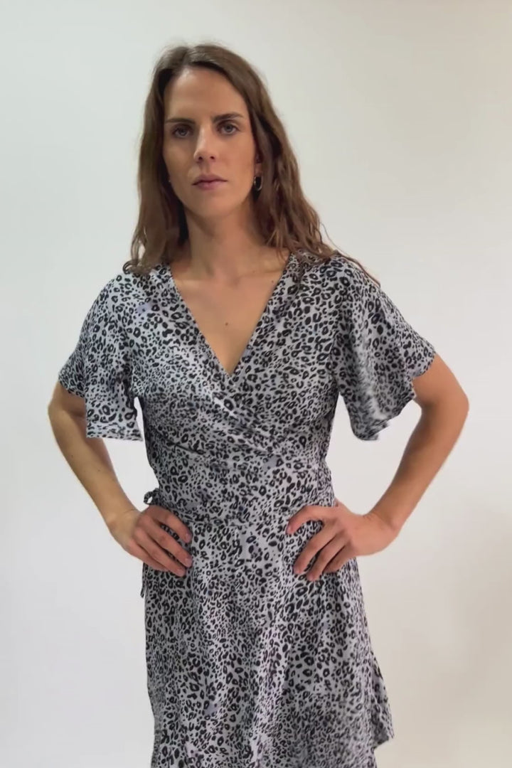 Vestido Sade Print Leopardo Blanco Mujer
