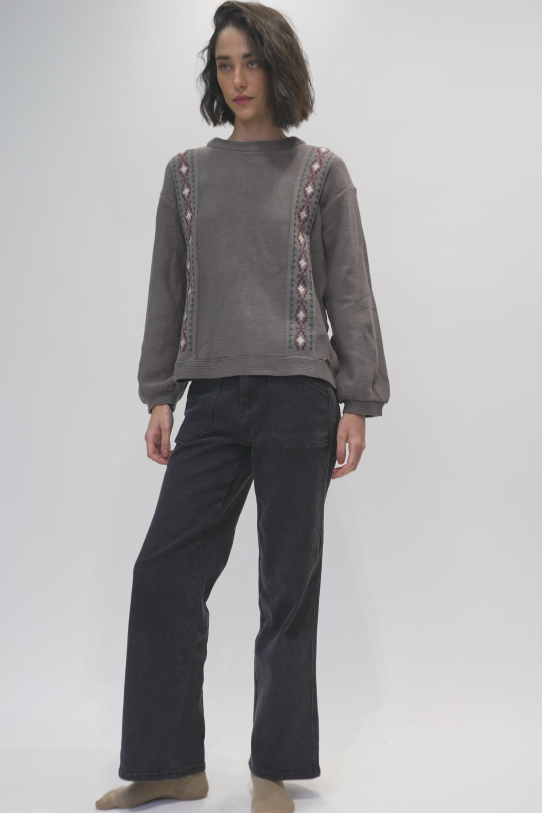 Sweater Acu Orgánico Café Mujer