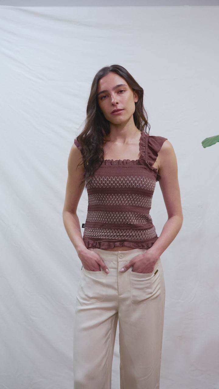 Polera Mako Burdeo Mujer