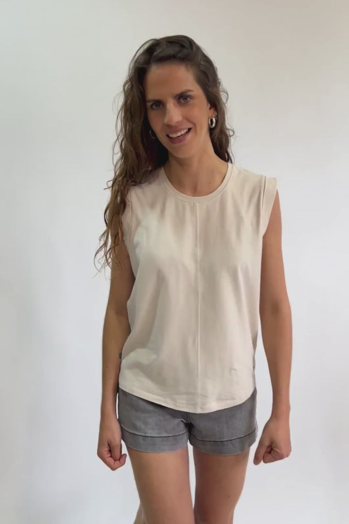 Polera Pupa Orgánica Beige Mujer