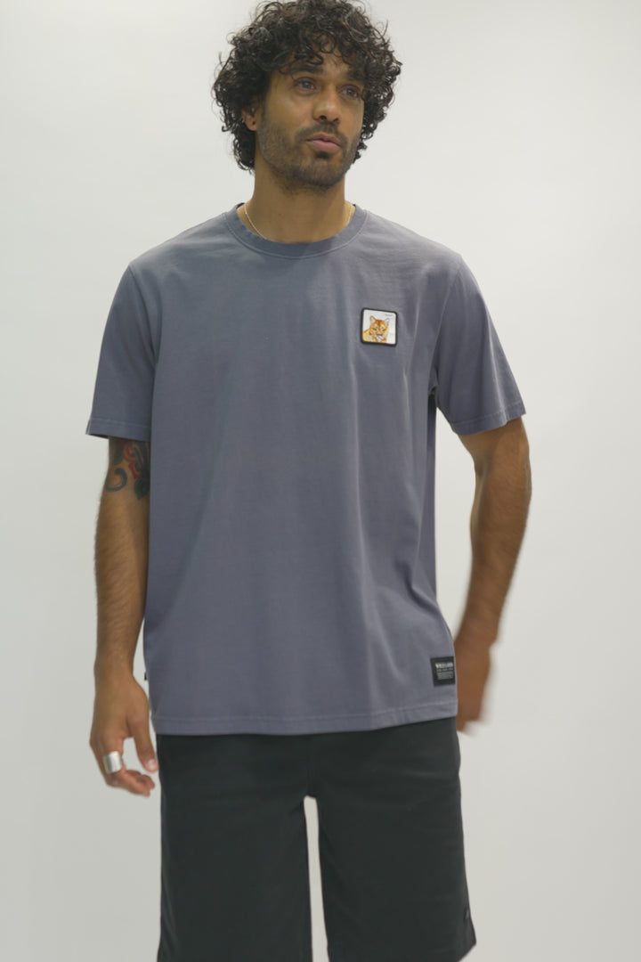 Polera Bat Parche Orgánica Azul Puma Hombre