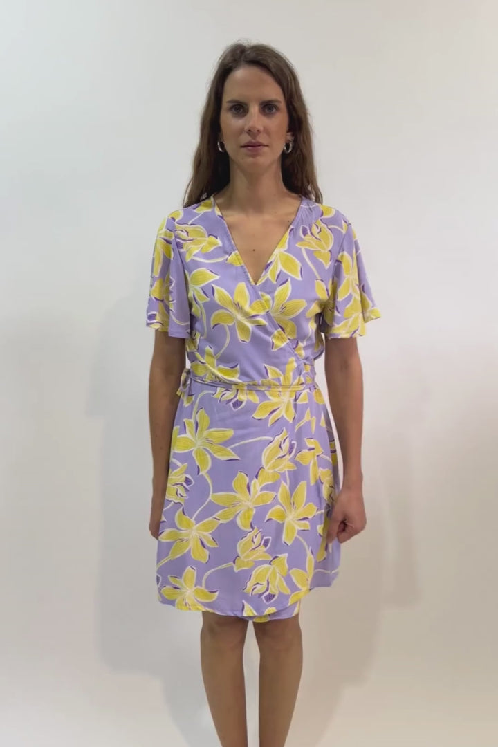 Vestido Sade Floreado Lila Amarillo Mujer