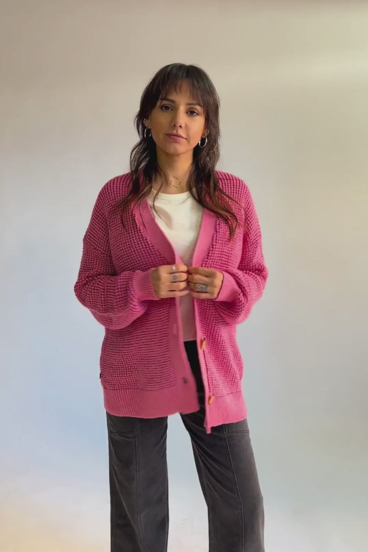 Cardigan Biloba Orgánico Rosado Mujer
