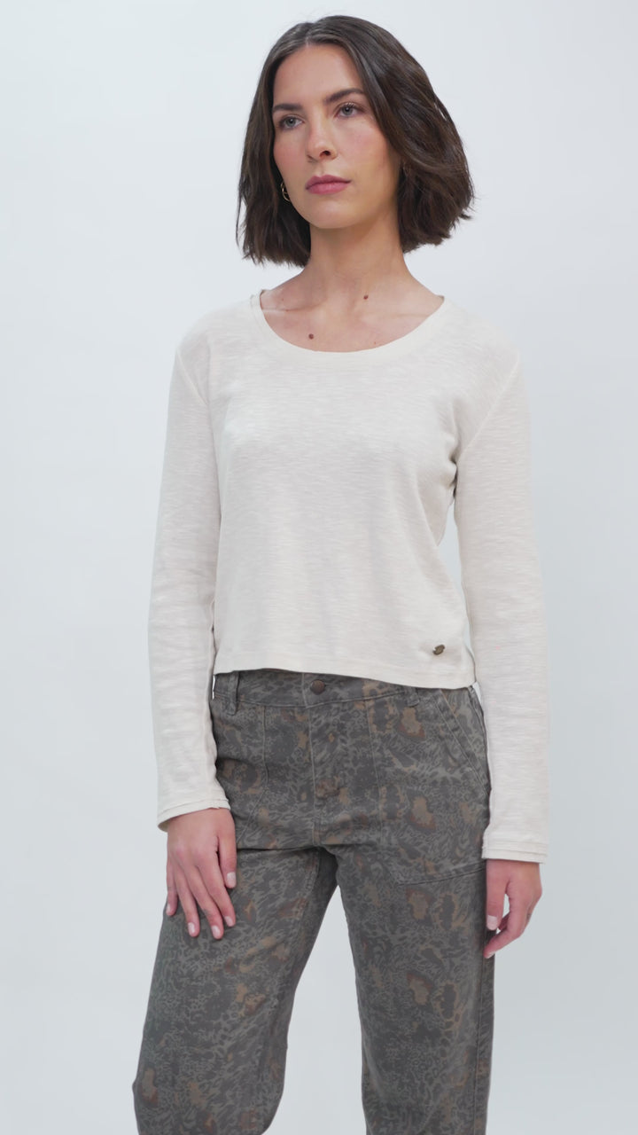 Polera Muri Orgánica Beige Mujer