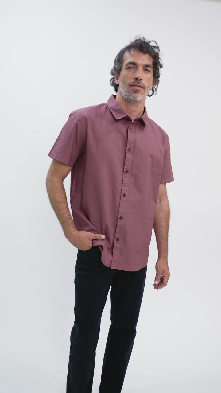 Camisa Pinco Orgánica Burdeo Hombre