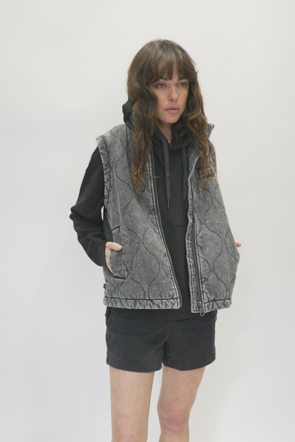 Chaqueta Roma Orgánica Denim Negra Mujer
