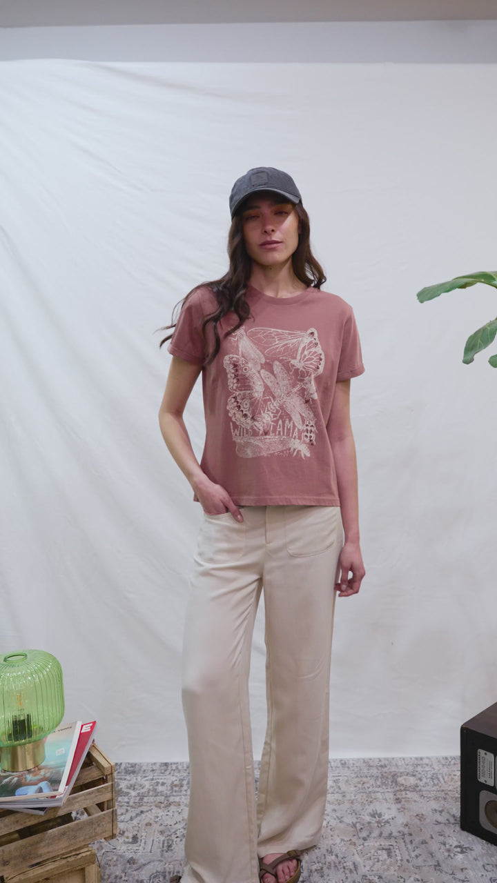 Polera Mira Orgánica Rosada Mujer