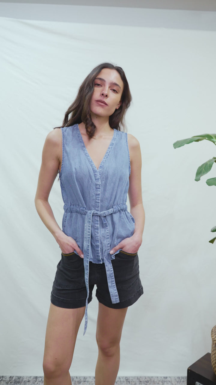 Vest Limba Denim Azul Mujer