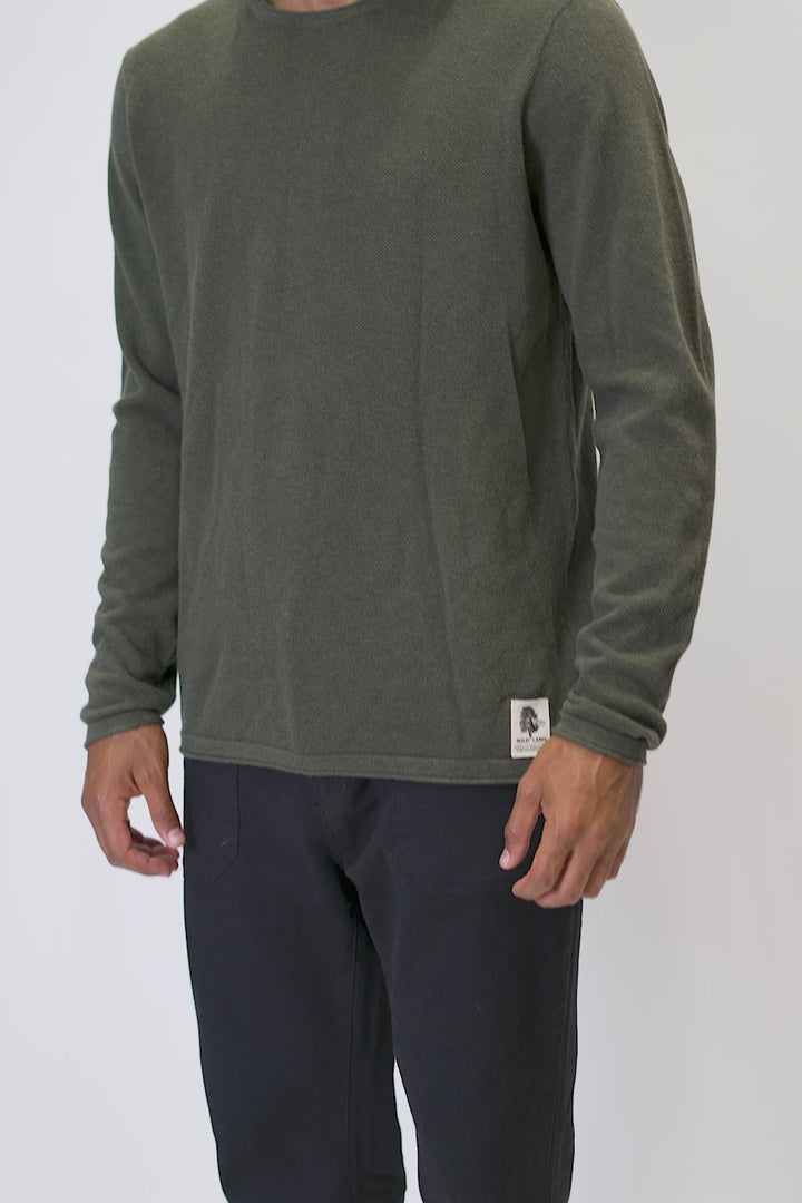 Sweater Roco Orgánico Verde Militar Hombre