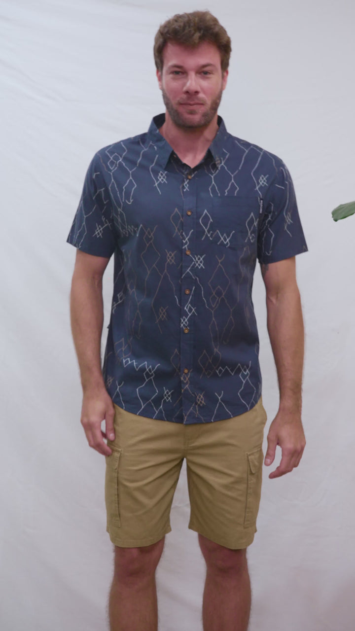 Camisa Azore Orgánica Azul Hombre