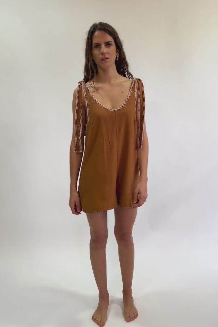 Enterito Figa Con Lino Terracota Mujer