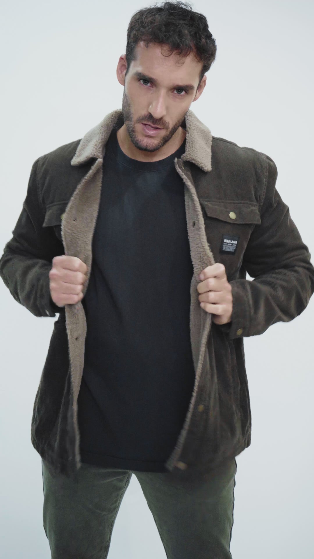 Chaqueta Cordero Orgánica Café Verdoso Hombre