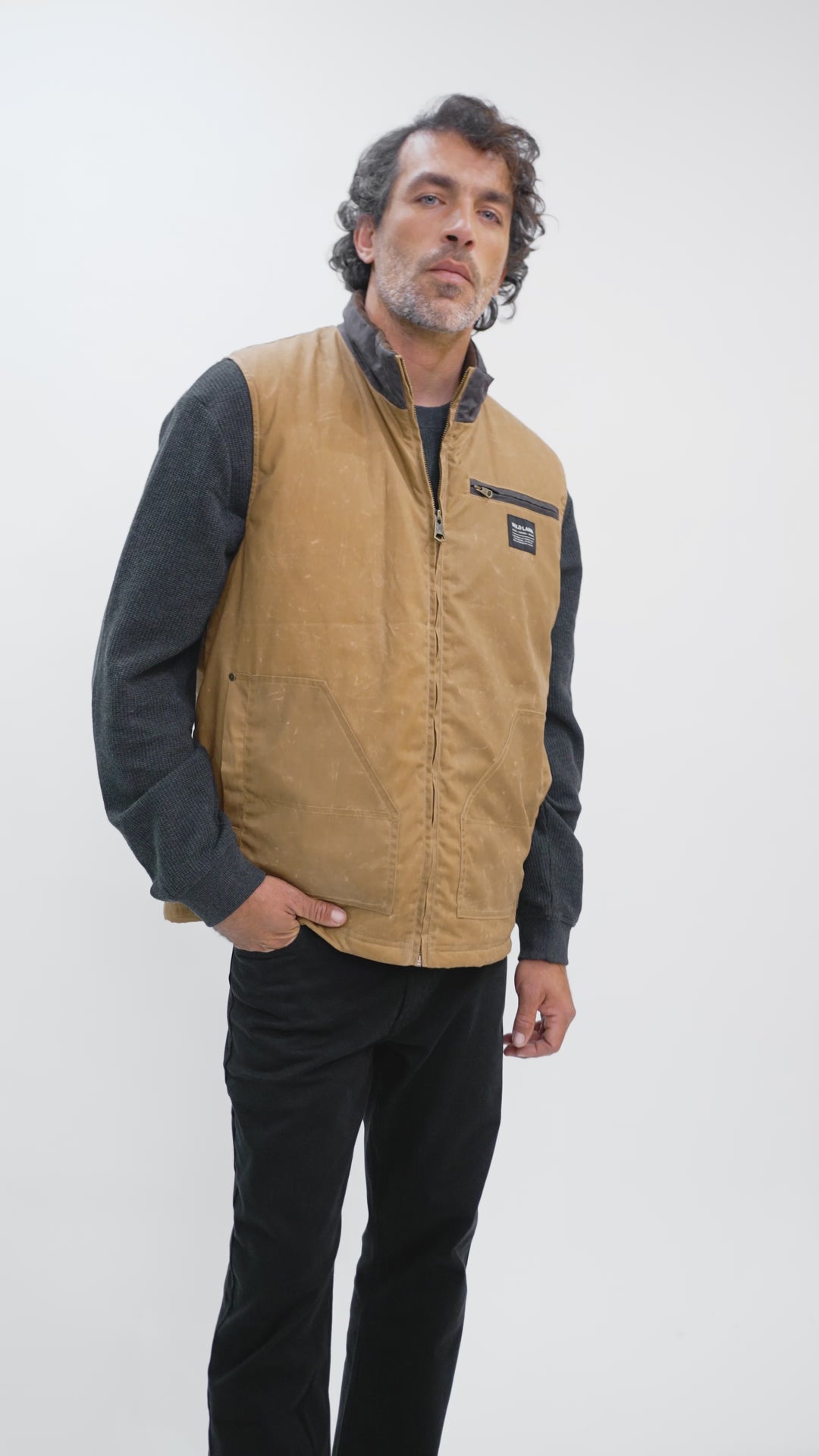 Chaqueta Sin Mangas Polko Wax Reciclada Camel Hombre