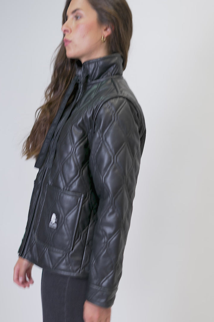 Parka Nita PU Reciclada Negro Mujer