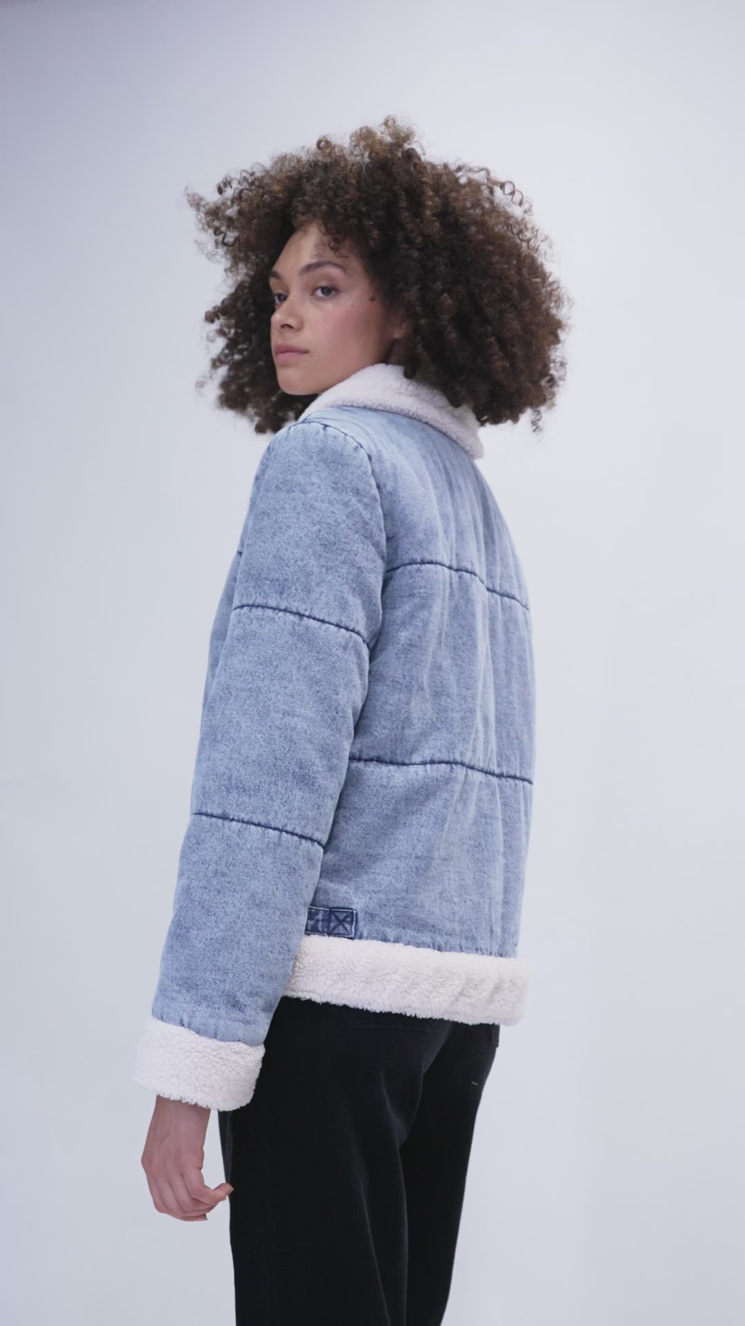 Chaqueta Sur Puffa Orgánica Denim Mujer